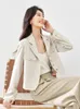 女性のスーツVimly Women Cropped Blazer 2024春の服ノッチシングル胸部ショートコートビジネスオフィススーツジャケットM5160