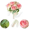 Dekorativa blommor 1 bunt med falska blommor brudbukett för bröllopsbrud och brudtärna