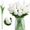 Decorative Flowers 8 Pieces Fake Tulips Solid Color Household Artificial Flower Light