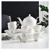 Mugs European Embossed Ceramic Coffee Cup Bone China Pot Tray Teapot Tea Set Christmas Present