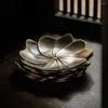 صواني الشاي Zen Lotus تصميم حرارة العزل المعدني علبة شاي صينية غير قابلة للانزلاق كوب ريترو للمنزل El Teahous