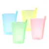 Drinking Straws 4PC Candy Color Sippy Cups Water Practical Large Capacity Straw For Children Kids Random