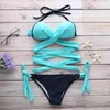 Women's Swimwear BLG Push Up Floral Mid-Waist Bikini Set Swimsuit Women Sexy Lace 2 Pieces 2024 Beachwear Bathing Suits Thong