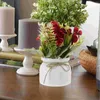 Fleurs décoratives Desktop Plant en pot artificiel fausses plantes en tissu de soie pour décoration intérieure intérieure