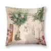 Kudde Santorini Grekland Mamma Mia Pink Oleander Cottage Wall Art Prints kastar julfodral heminredning föremål