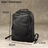 Brackpack in pelle genuina di alta qualità uomo BAGPACK Student School Borse Daily Male Rucksack Grande zaino Nero 240329