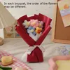 Decorative Flowers Artificial Knitted Flower Bouquet Decor Wedding Party Valentine's Day Birthday Gift Home Hall Office Pography Props