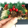 Decorative Flowers 1 Pcs Christmas Wreath Decoration Artificial Pine Branches Fake Plant Flower Nuts Cone Cones