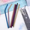 Drinking Straws Portable And Reusable 304 Stainless Steel For Travel. Collapsible Metal Straws. Student Set