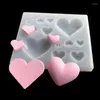 Baking Moulds 3D Love Heart Shape Silicone Mold Epoxy Resin Kitchen Cake Decoration Chocolate DIY Jewelry Earrings Pendant Tools