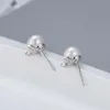 Version S925 Silver Rabbit Pearl örhängen Fashionabla Creative Ear DIY Hollow Accessories