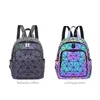 Réglez les sacs à dos géométriques Sac aux sacs à bandouliers féminins sac à dos sac à dos 3pc école lumineuse holographique arrière pack 240329