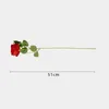 Dekorativa blommor Artificial Rose Branch Elegant Velvet Bouquet for Home Decor Events Realistic With Green Leaves Wedding