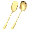 Spoons 2 Pcs Stainless Steel Serving Kitchen Utensils Big Soup Large Rice Supplies Household