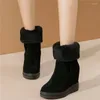 Zapatos de vestir zapatillas de moda para mujeres cuñas de cuero genuino bombas de tacón alto de tacón femenino