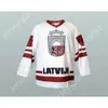 GDSIR CUSTOM LETTONIA National Team Hockey Jersey New Top Ed S-M-L-XL-XXL-3XL-4XL-5XL-6XL