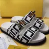 Men Women Designer Slippers Luxury Slides Brand Sandals Lady Black White Pink Colorful Canvas Letter Anatomic Leather Summer Beach Fashion Flat Flip Flops Scuffs