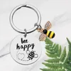 Keychains Bee fofo Bumble Happy Bumble Trinkets Aço inoxidável Jóias de Chram Jóias engraçadas Presente de humor para amigos Família
