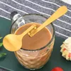 Mugs Coffee Stirring Spoon Scoop Stainless Steel Spoons Curved Handle Round Hanging Honey Mixing