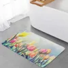 Mattor tulpaner blommor akvarell målning kök golvmatta vardagsrum dekor matta hem hall ingång dörrormat anti slip matta