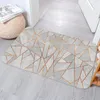 Mattor Simple Nordic Geometry Bedroom Anti-Slip Soft Coral Velvet Carpet Rug Gradient Kök Bad Entré Dörr Mat Heminredning Dörrat