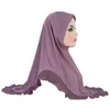 Etnische kleding Ramadan vrouwen moslim instant hijab gebed islamitische amira een stuk sjaals sjaals trek op headwrap tulband burqa femme hoofdband