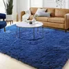 Tapetes de área azul marinho para sala de estar 6'x9 'macio de raspada de quarto peludo carpetes infantis têxteis de luxuos