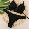 INS23 Neuer Bikini sexy fester Split Badeanzug Frauen Schnürung Low Taille Bikini Bikini