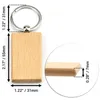 Keychains 12pcs Blandes de porte-clés en bois Rectangulaires Pendants en bois inachevés pour l'artisanat DIY