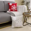 Pillow Soft Canvas Christmas Winter Snowflake Cotton Linen Embroidery Throw Pillows Covers Bed Sofa Pillowcases For Bedding