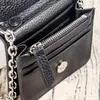 designer bag sewn black small shoulder bag genuine leather chain crossbody bag fashion women men polyester lining messenger bag detachable zipper clutch