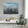 Tapisserier Misty Forest Ocean Beauty Tapestry Home Decorations Wall Eesthetic Room