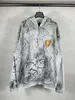 Korrekt version av Paris modemärke B 24SS Co Märke Manlian Graffiti Wash Water Vintage Zippered Cardigan Hooded Jacket