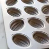 6912cup cake mold madeleine pan 3d olijven gevormde gebak bakplaat non -stick cupcake decoratie gereedschap metaal keuken bakware 240328