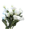 Fleurs décoratives 3pcs 3heads Silk artificiel rose blanc eucalyptus quitte le bouquet de pivoine fausse table de mariage vase de fête de fête