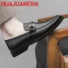 Sapatos casuais Supotos de couro genuínos homens feitos à mão, condução leve de moda de moda para homem mocassins boat