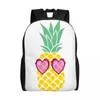 Backpack Unisex Shoulder Casual Hiking Pineapple With Glasses Of Hearts Shape School Bag Travel Laptop Rucksack