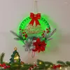 Fleurs décoratives Couronne de Noël Fournitures de décoration LED avec des lumières Porte suspendue Gift Simulation Roard 30 cm Couronnes