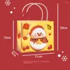 Present Wrap Christmas Bag Isolation Väskor 3D Santa Claus älg snögubbe tryckt Xmas -förpackning för barn godisdekoration