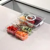 Opslagflessen koelkast organizer bin voedselkwaliteit koelkastkast met deksel transparant zichtbaar ontwerp draagbare snackcontainer