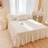 Set di biancheria da letto bianco Pure Princess Set di fiori fatti a mano Rosa ricamo a pizzo copertura delumicupolo coperta per letti a letti a letto cuscinetti