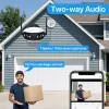 Cameras 4K 8MP Dual Lens WIFI IP Camera 4MP 180° View Angle Panoramic Camera Human Detection Security Camera P2P Surveillance iCSee