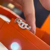 Luxurys Desingers Pig Snout Diamond Ring for Women Simple Design 925 Sterling Silver Rings Ladies Classic Circle Ring Birthday Present Kvinnliga smycken Mycket trevligt