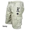 Short masculin Summer King Imprimé courte de plage en vrac Cargo et randonnée Bottons Bottoms Trawstring pantalon