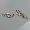 Boucles d'oreilles étalon forme de feuilles européennes et américaines exagérée en verre blanc strass des dames élégantes accessoires y0006