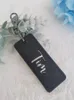 Lagringspåsar Personlig Keyring Monogrammed Key Ring Initials Presentbil Keychain Faux Saffiano Leath