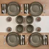 Platen pfaltzgraff Hadlee 12-delige servies set stoare in grijze gerechten en sets diner keramiek