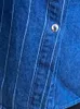 Camisa de mezclilla asimétrica a rayas de blusas para mujeres para mujeres Button Decoración de bolsillo Bockuse de bolsillo 2024 Tide Autumn Tide Blue Top X146