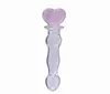 巨大なPyrex Glass Dildoanal 3 Beads Butt Plug Toyscrystal Massager Pleasure Wand Heart Shape Adult Sex Toys for CounterPink S9218017312