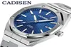 Cadisen Design Marke Luxus Männer Uhren mechanische Automatik Blue Watch Men 100m wasserdichte Freizeitgeschäft Luminous Armbandwatch LJ3491607